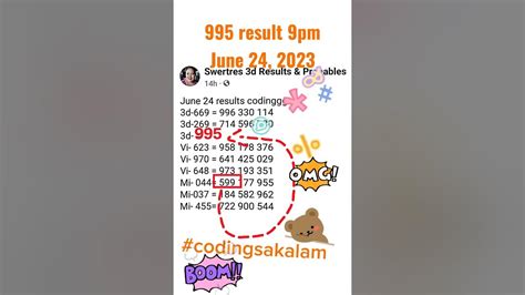 995 swertres result